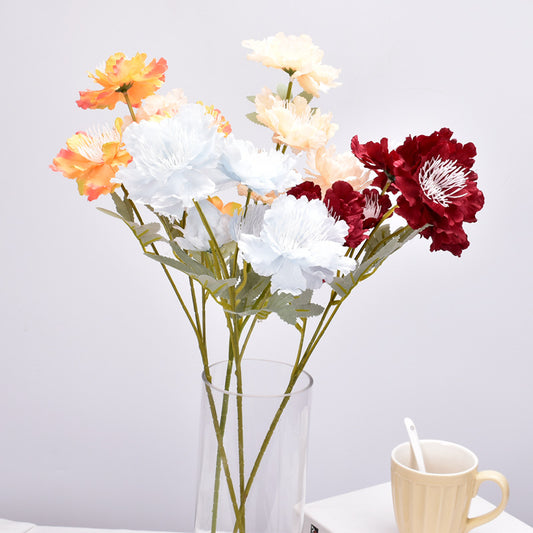 6 snowy peony artificial flower bouquet
