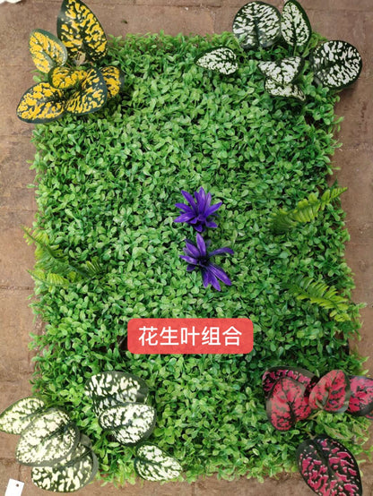 Artificial turf green wall flower wall