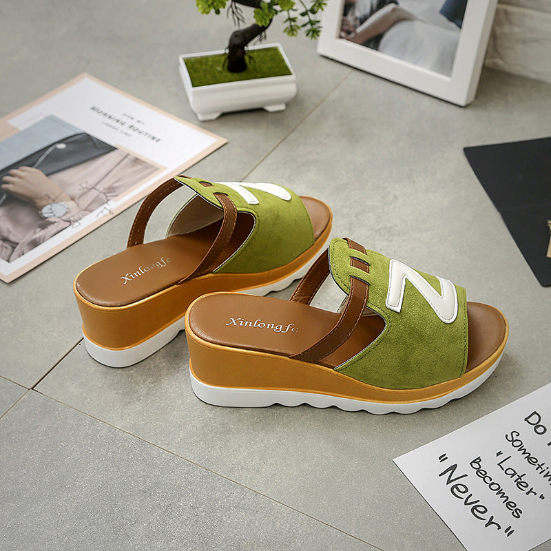 Fashion cool slippers women's thick bottom