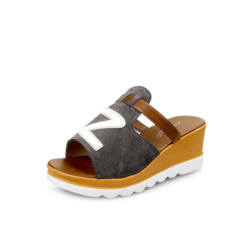 Fashion cool slippers women's thick bottom