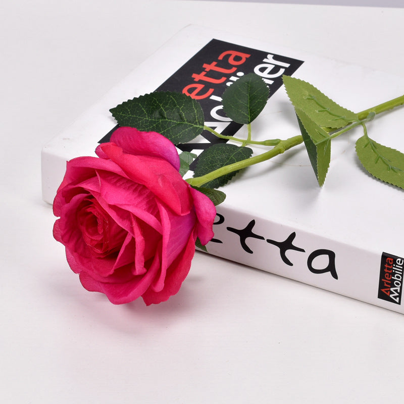 Artificial rose single branch crushed ice blue artificial flower