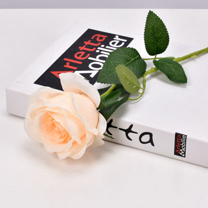 Artificial rose single branch crushed ice blue artificial flower