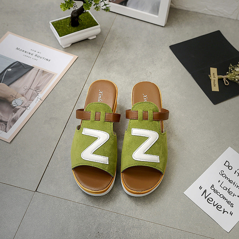 Fashion cool slippers women's thick bottom