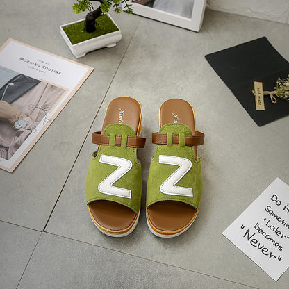 Fashion cool slippers women's thick bottom