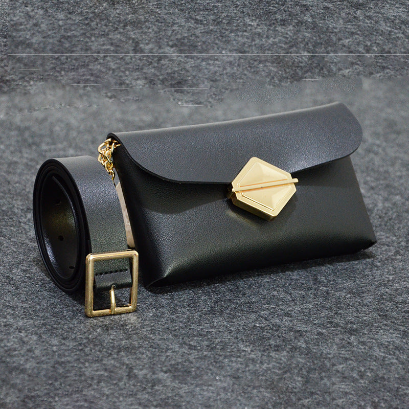 Retro rhombus bag, fanny pack.