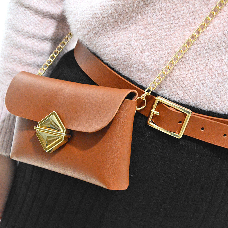 Retro rhombus bag, fanny pack.