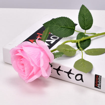 Artificial rose single branch crushed ice blue artificial flower