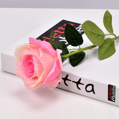 Artificial rose single branch crushed ice blue artificial flower