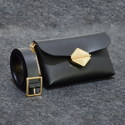 Retro rhombus bag, fanny pack.