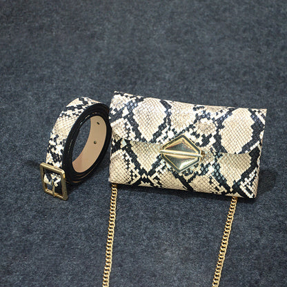 Retro rhombus bag, fanny pack.