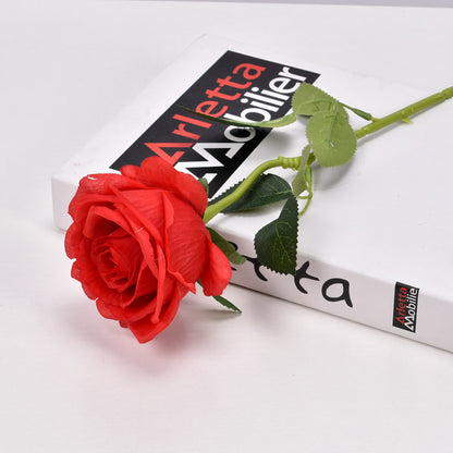 Artificial rose single branch crushed ice blue artificial flower