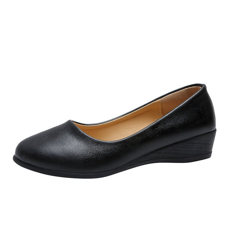 Flat bottom women's shoes soft leather soft bottom