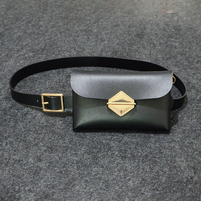 Retro rhombus bag, fanny pack.