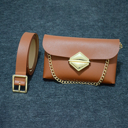 Retro rhombus bag, fanny pack.