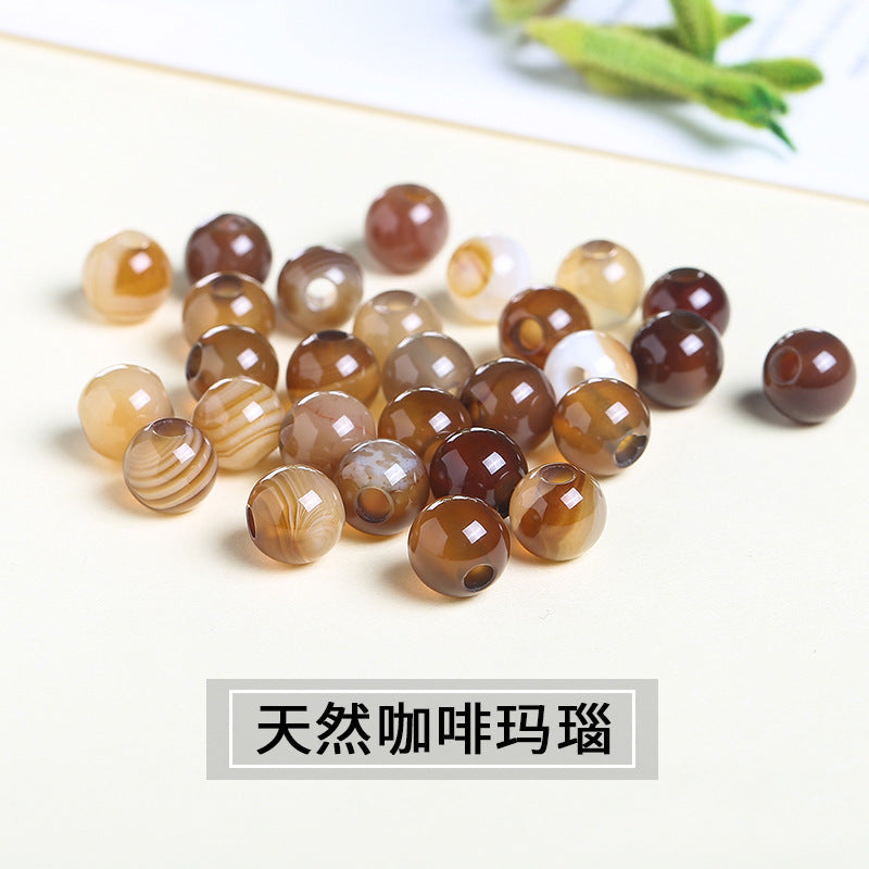 agate large hole beads DIY necklace positioning beads