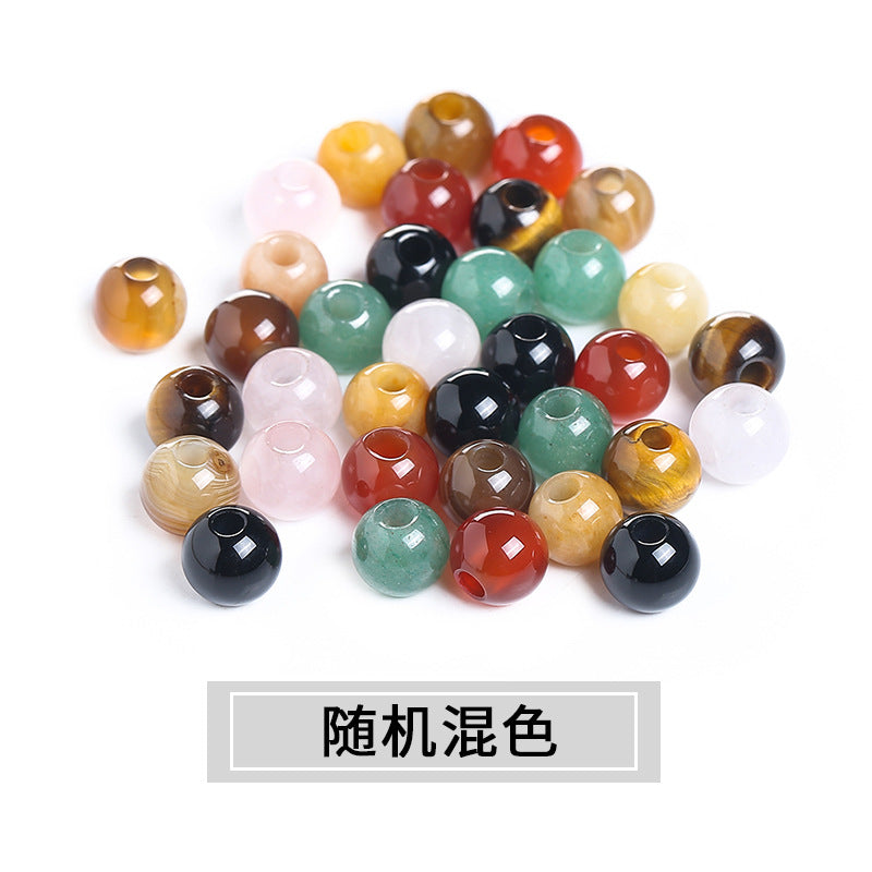agate large hole beads DIY necklace positioning beads