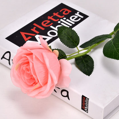 Artificial rose single branch crushed ice blue artificial flower