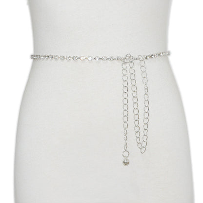 Single row diamond rhinestone inlaid waist chain spot
