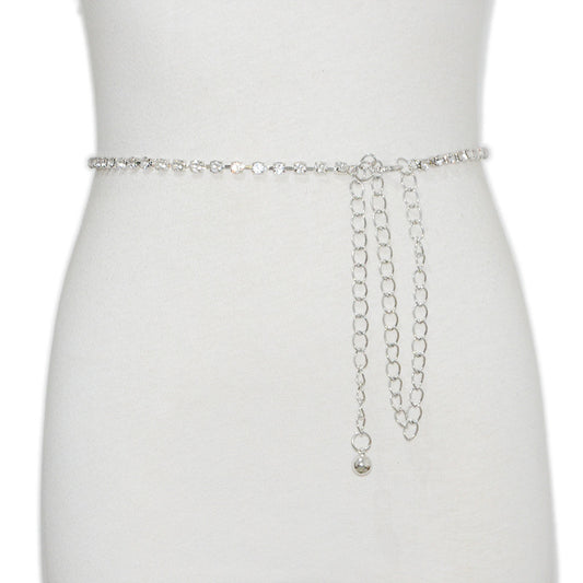 Single row diamond rhinestone inlaid waist chain spot