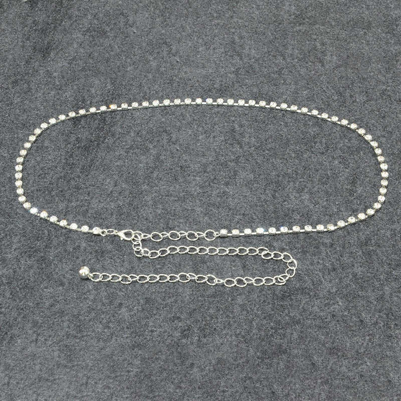 Single row diamond rhinestone inlaid waist chain spot