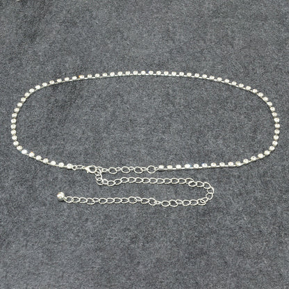 Single row diamond rhinestone inlaid waist chain spot