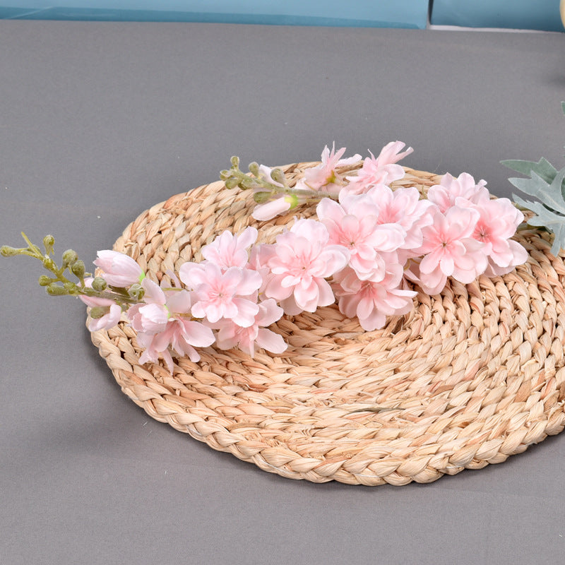 Flocking 2-pronged delphinium Simulation hyacinth silk flower