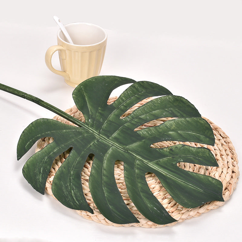 Simulated plant single leaf flower arrangement accessories