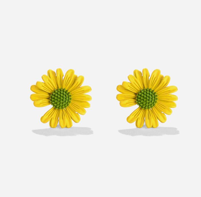 925 silver needle small daisy stud earrings