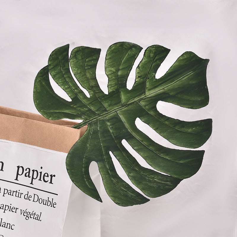 Simulated plant single leaf flower arrangement accessories