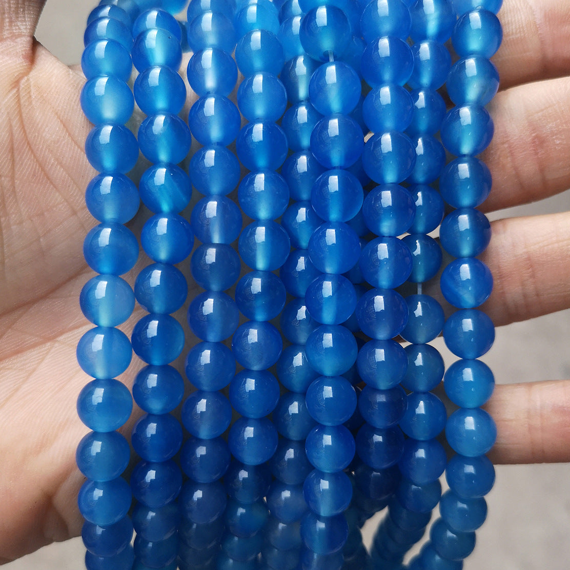 Blue agate loose beads