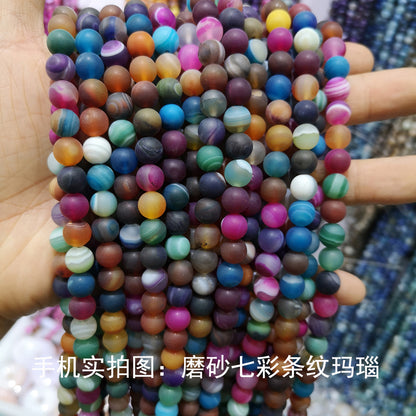 Frosted agate loose beads