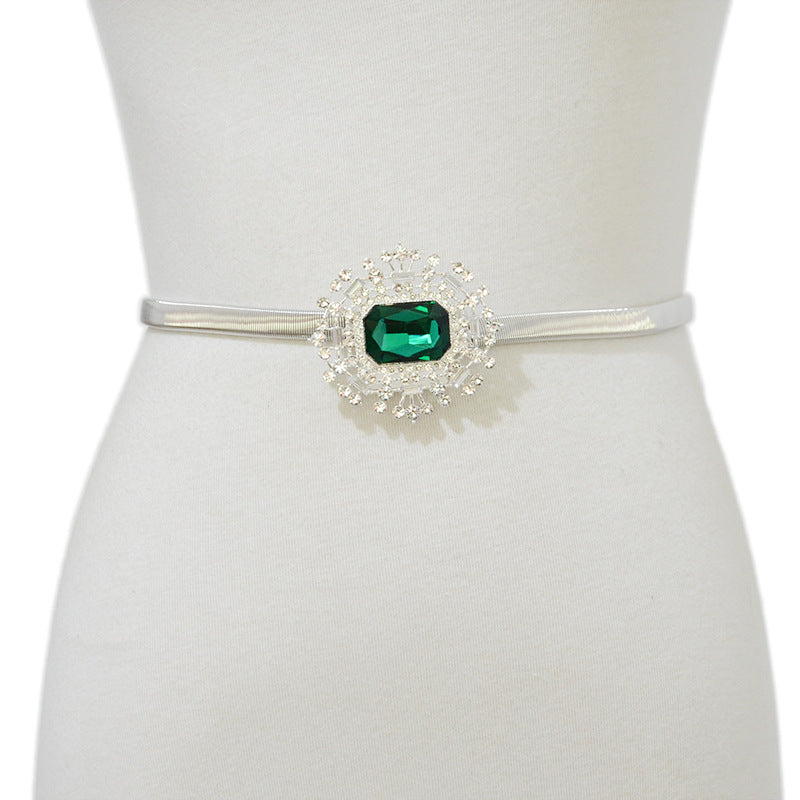 Green Pei Cui Rhinestone Fine Belt