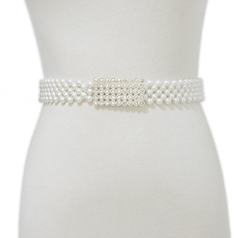 Elastic pearl thin belt wholesale