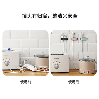 Soporte para enchufe, organizador de cables de alimentación montado en la pared, soporte para enchufe sin taladro 