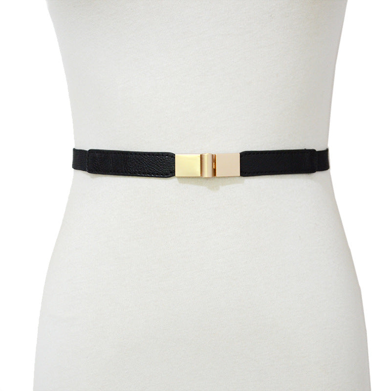 Elastic belt flower buckle decorative belt