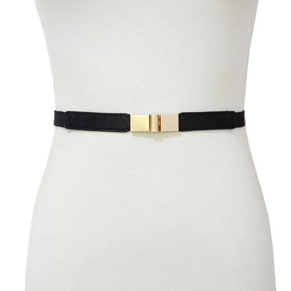 Elastic belt flower buckle decorative belt