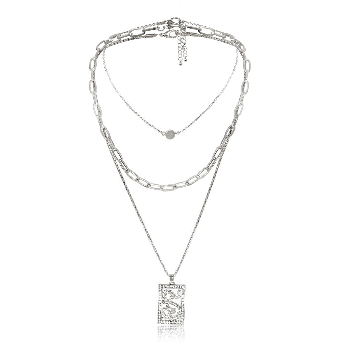 Collar de diamantes de imitación con forma de dragón hueco estilo punk 