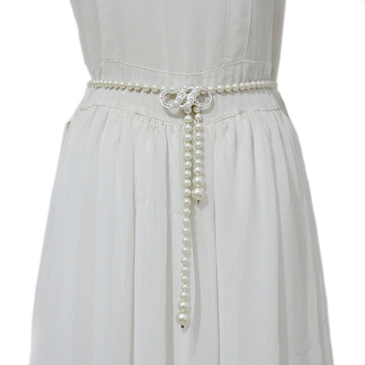 Pearl thin belt female sweet