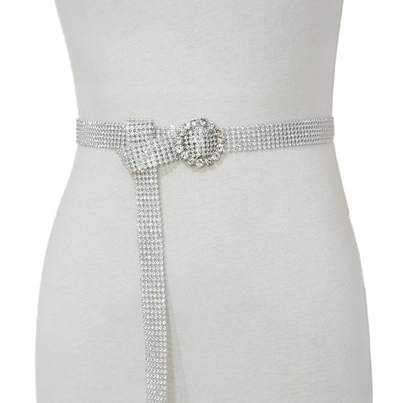 Diamond buckle waist seal PVC plastic belt