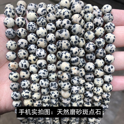 Accesorios de joyería DIY con cuentas sueltas de piedra moteada 