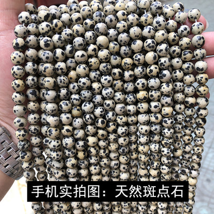 Accesorios de joyería DIY con cuentas sueltas de piedra moteada 