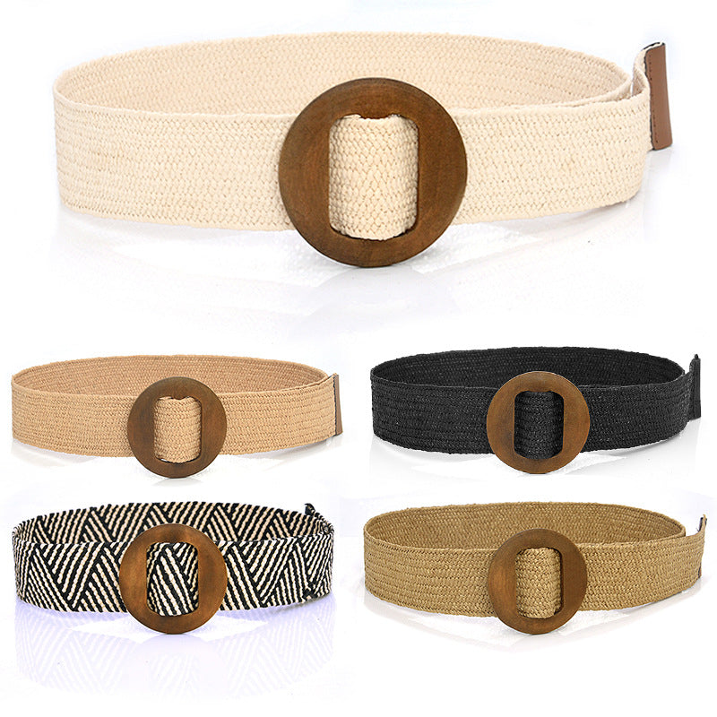 Cotton and linen elastic elastic waist seal women