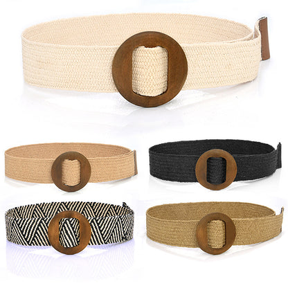 Cotton and linen elastic elastic waist seal women