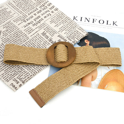 Cotton and linen elastic elastic waist seal women