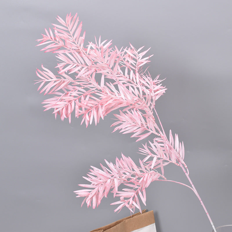 Artificial bamboo leaves and artificial flowers