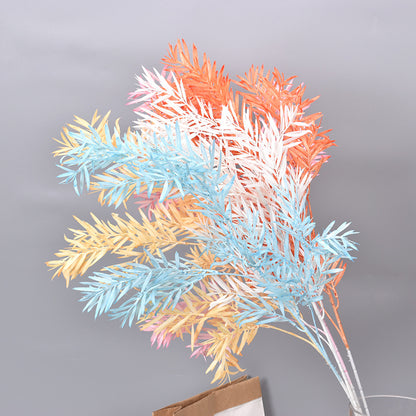 Artificial bamboo leaves and artificial flowers