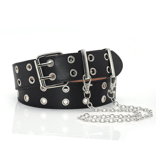 Punk style double-breasted corns belt