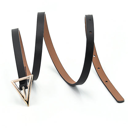 Snap button thin belt triangular button head