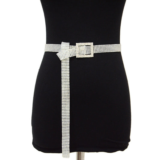 Diamond buckle waist seal PVC plastic belt