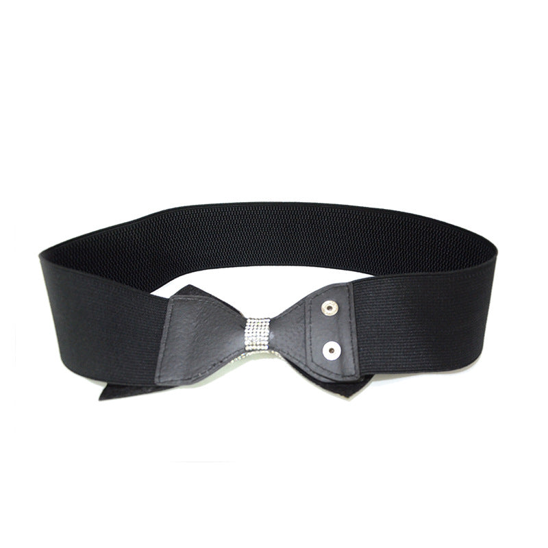Rhinestone inlaid bow belt